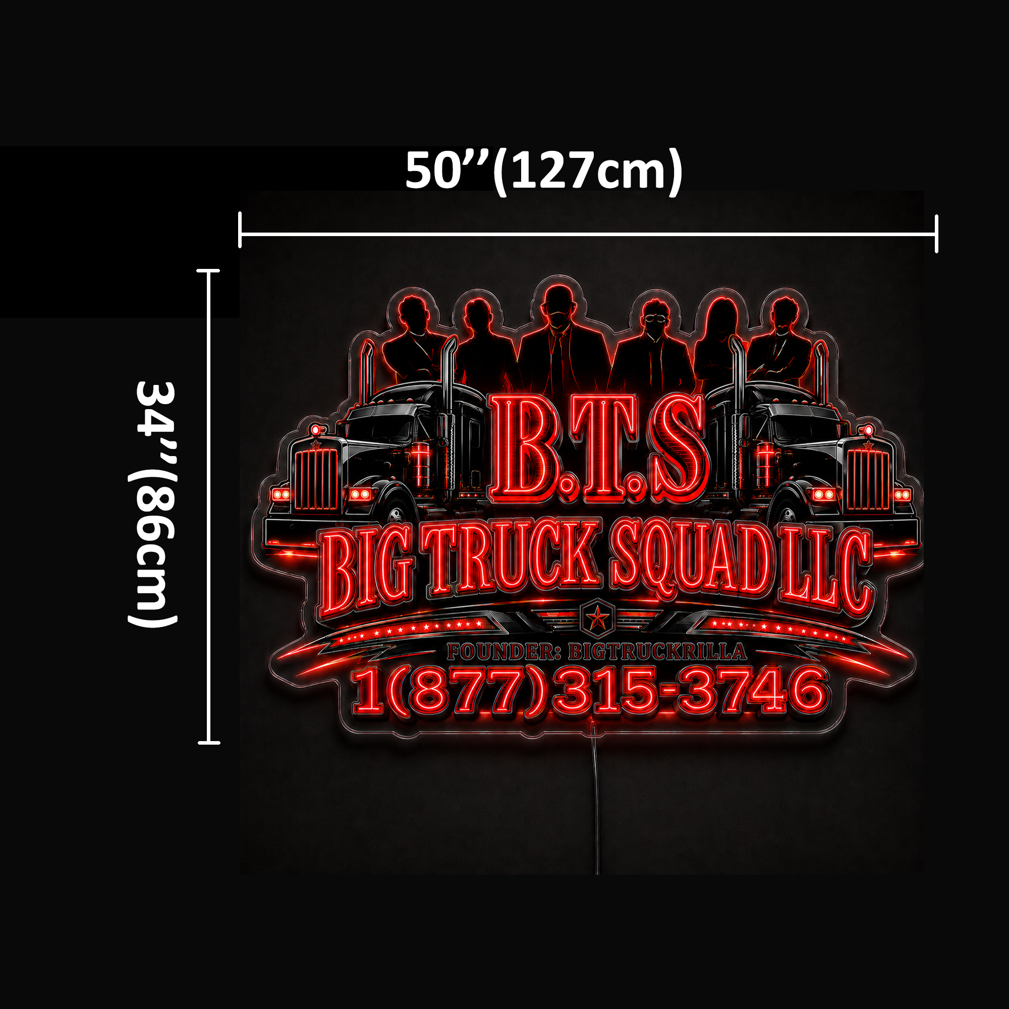 B.T.S Big Truck Squad Custom LED Neon Sign
