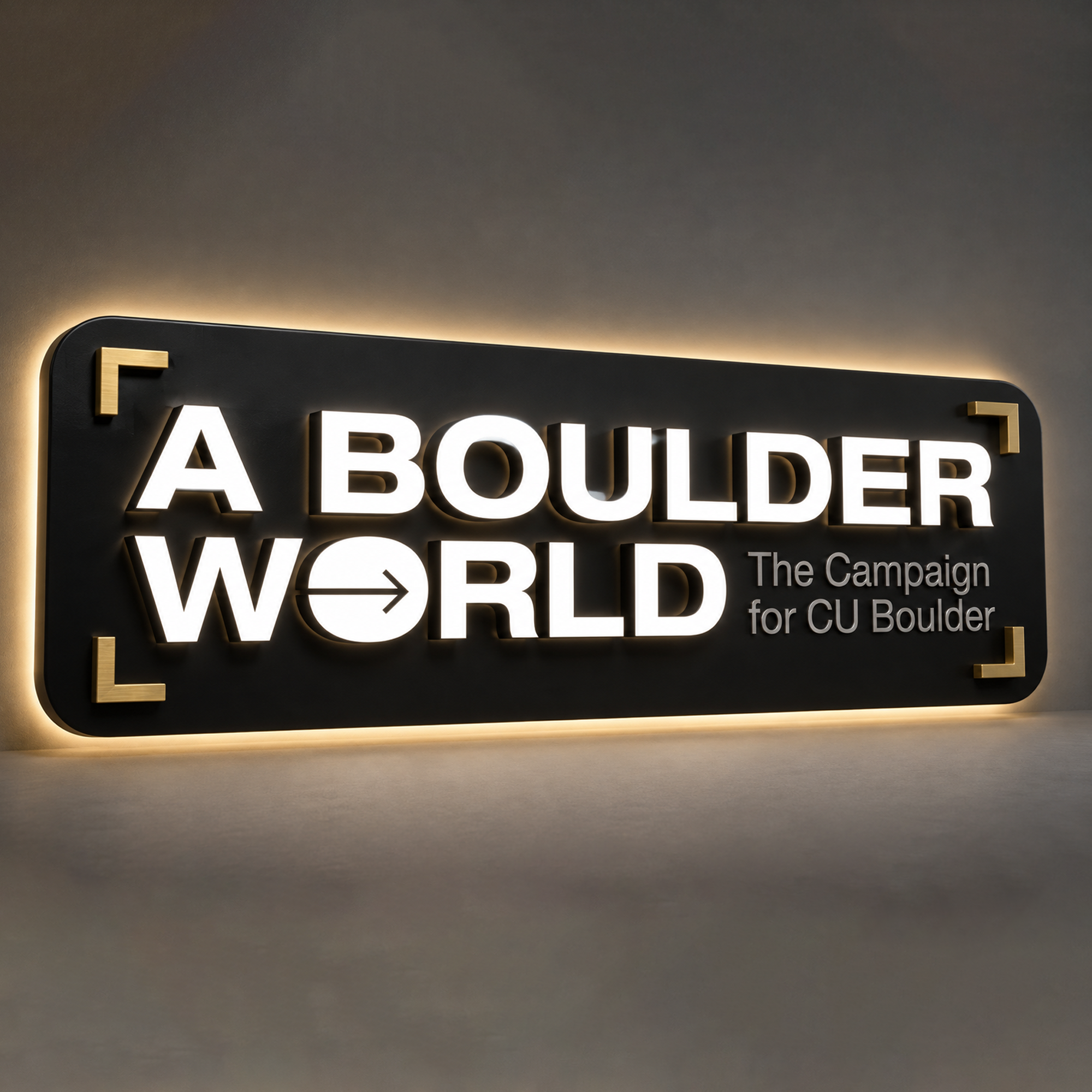 A BOULDER WORLD 3D Frontlit And Backlit Channel Led Light Sign