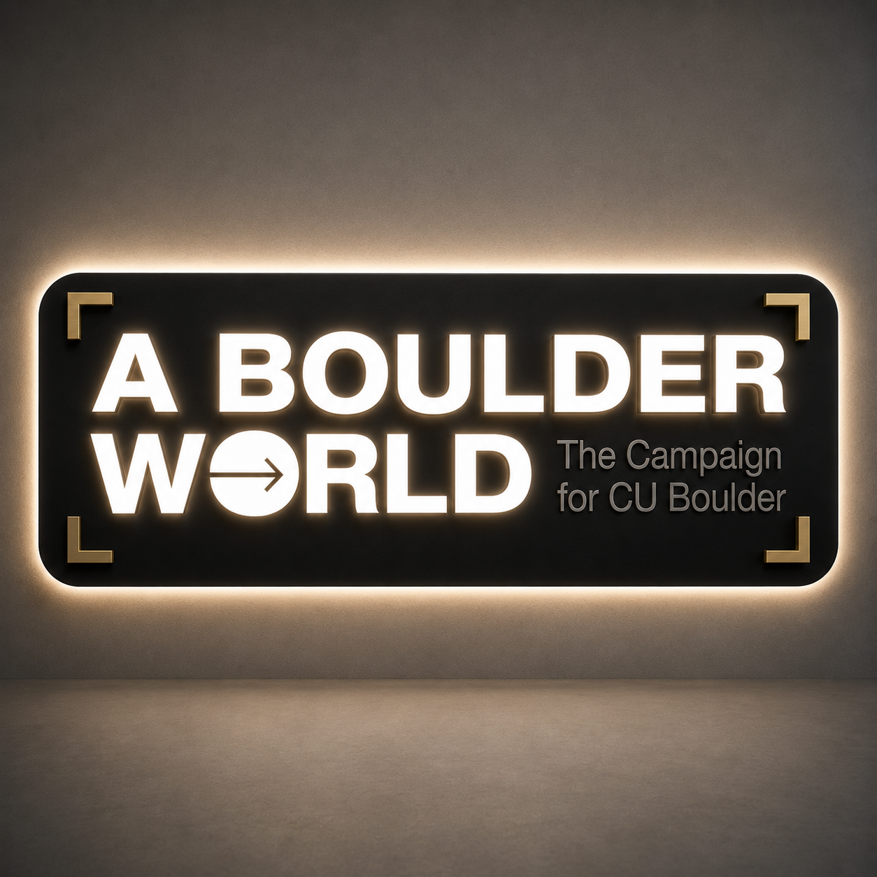 A BOULDER WORLD 3D Frontlit And Backlit Channel Led Light Sign