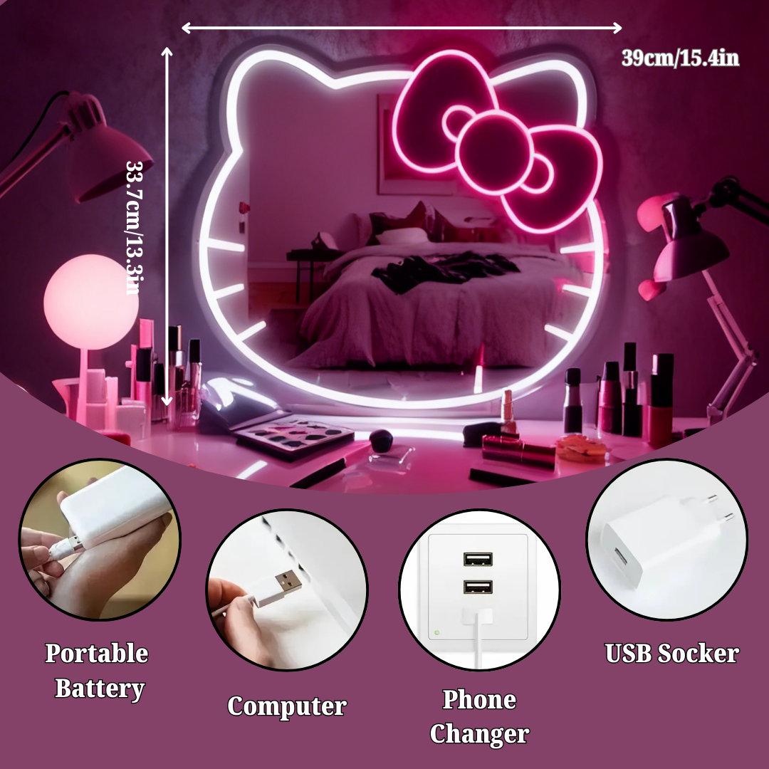 Kitty USB Neon Sign for Bedroom Christmas Gift and Wall Decor