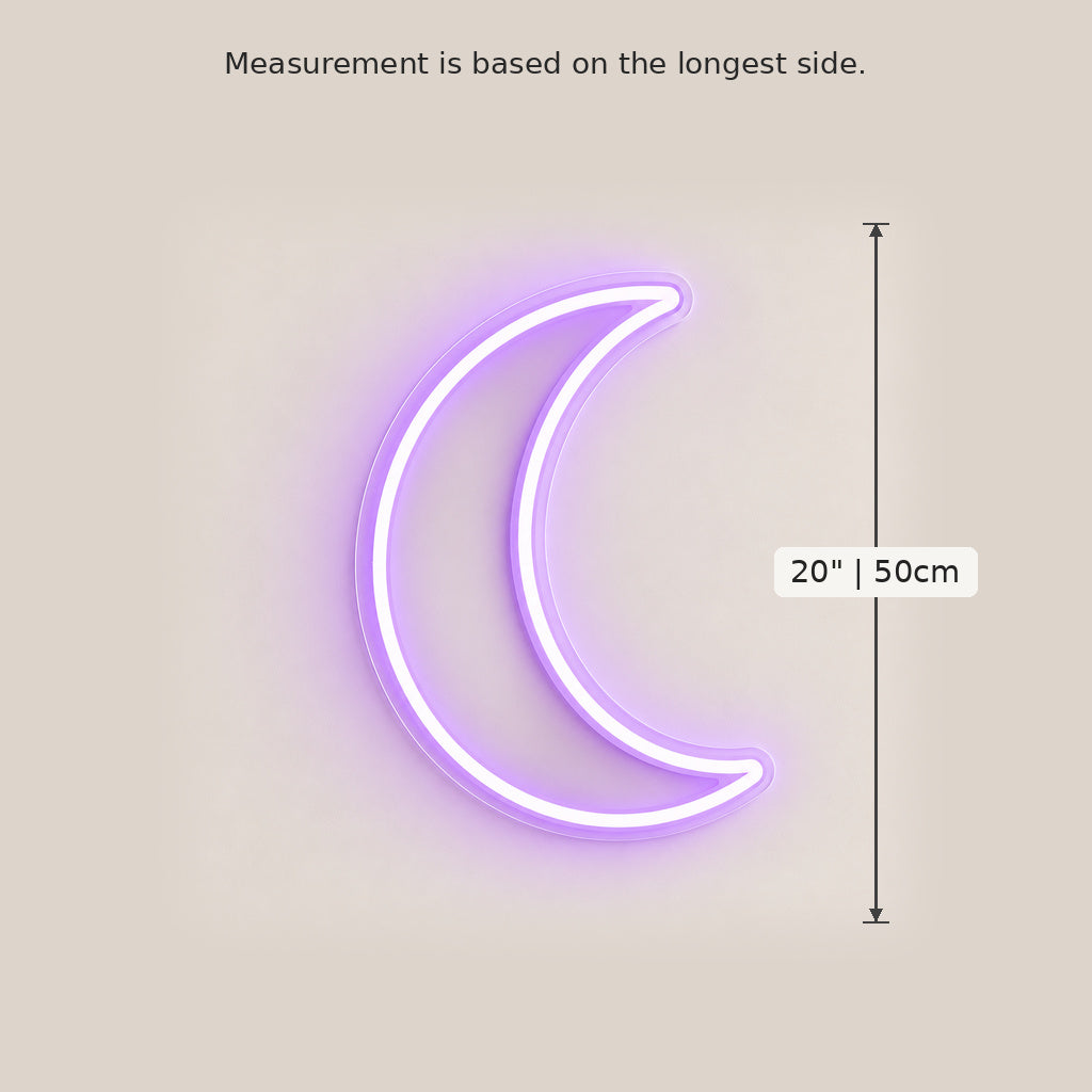 Lavender Crescent Moon LED Neon Sign image 5
