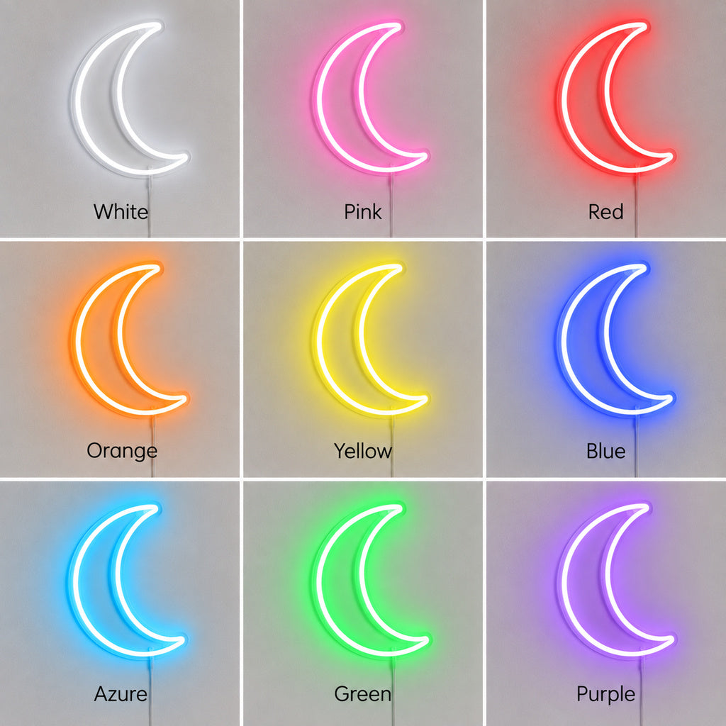 Lavender Crescent Moon LED Neon Sign image 4