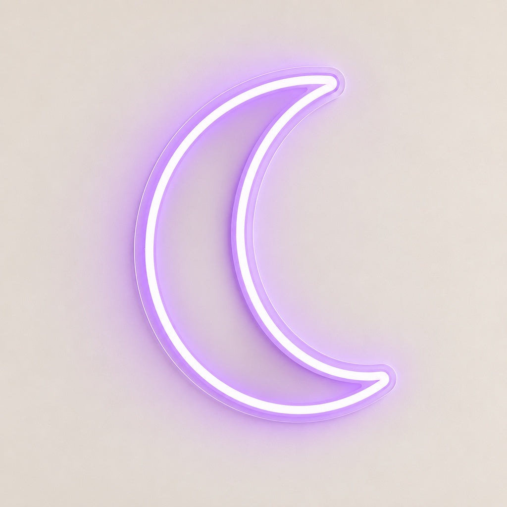Lavender Crescent Moon LED Neon Sign image 6