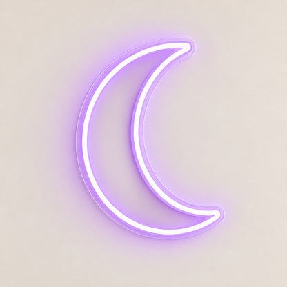 Lavender Crescent Moon LED Neon Sign image 6
