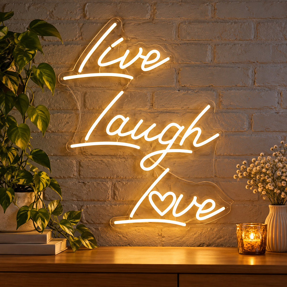 Live Laugh Love LED Neon Sign GARAGE LED NEON SIGN — image 01