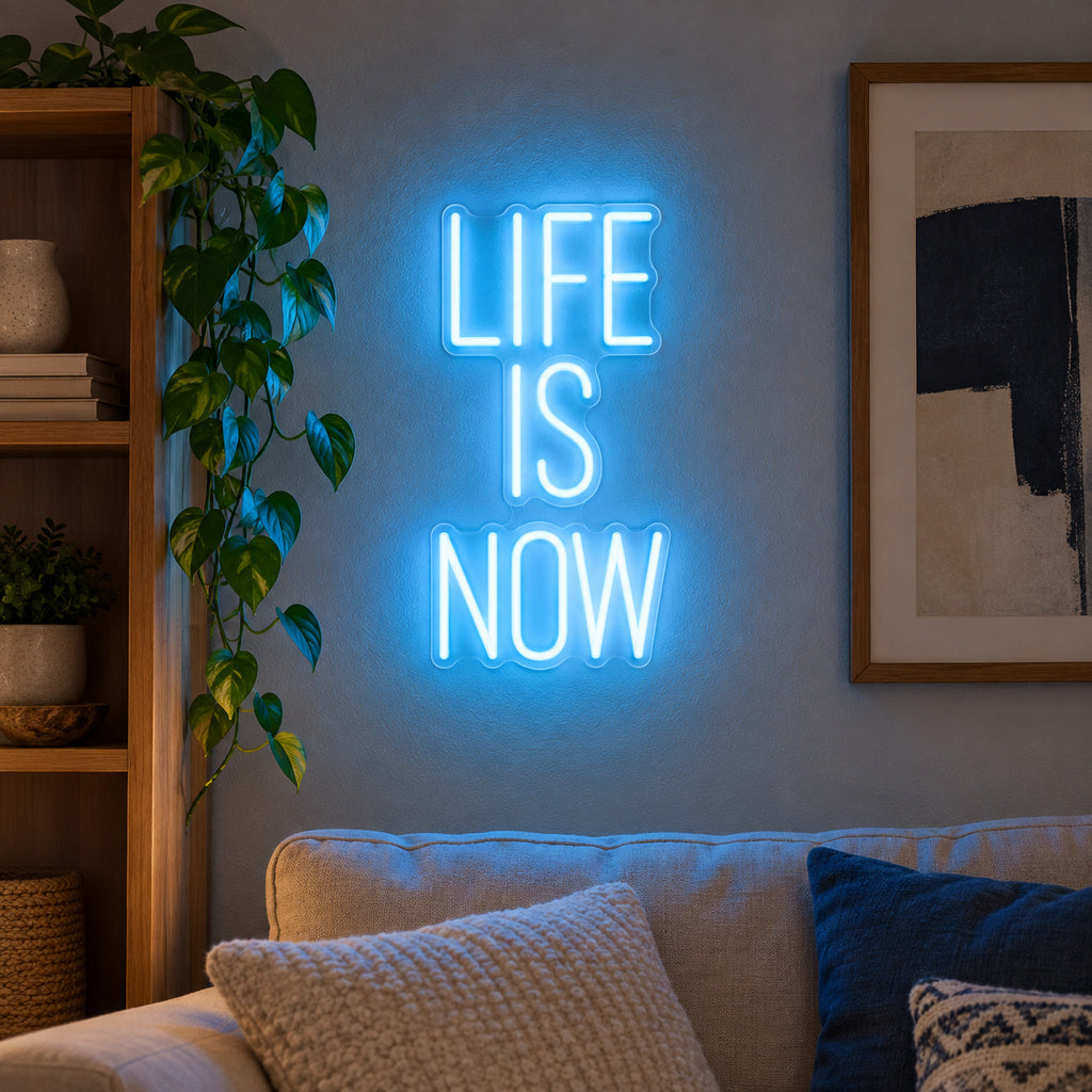Life Is Now Ice Blue LED Neon Sign image 2