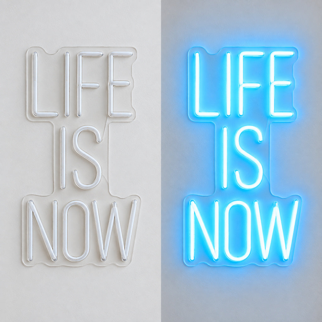 Life Is Now Ice Blue LED Neon Sign image 3