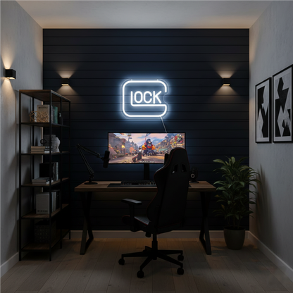 Glock USB LED Neon Sign for Bar Game Room & Man Cave Wall Decor