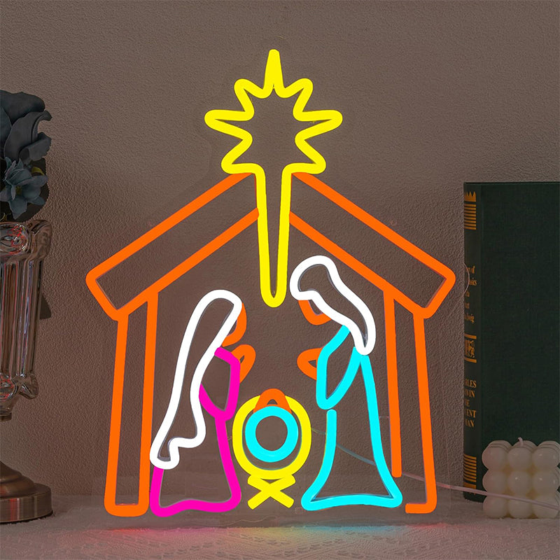 Nativity Scene Neon Sign