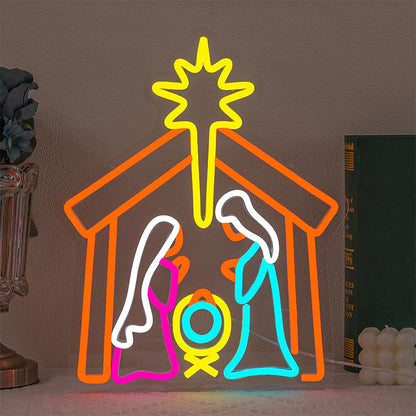 Nativity Scene Neon Sign