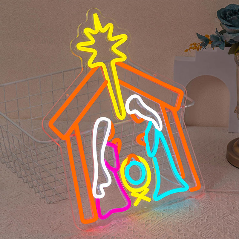 Nativity Scene Neon Sign