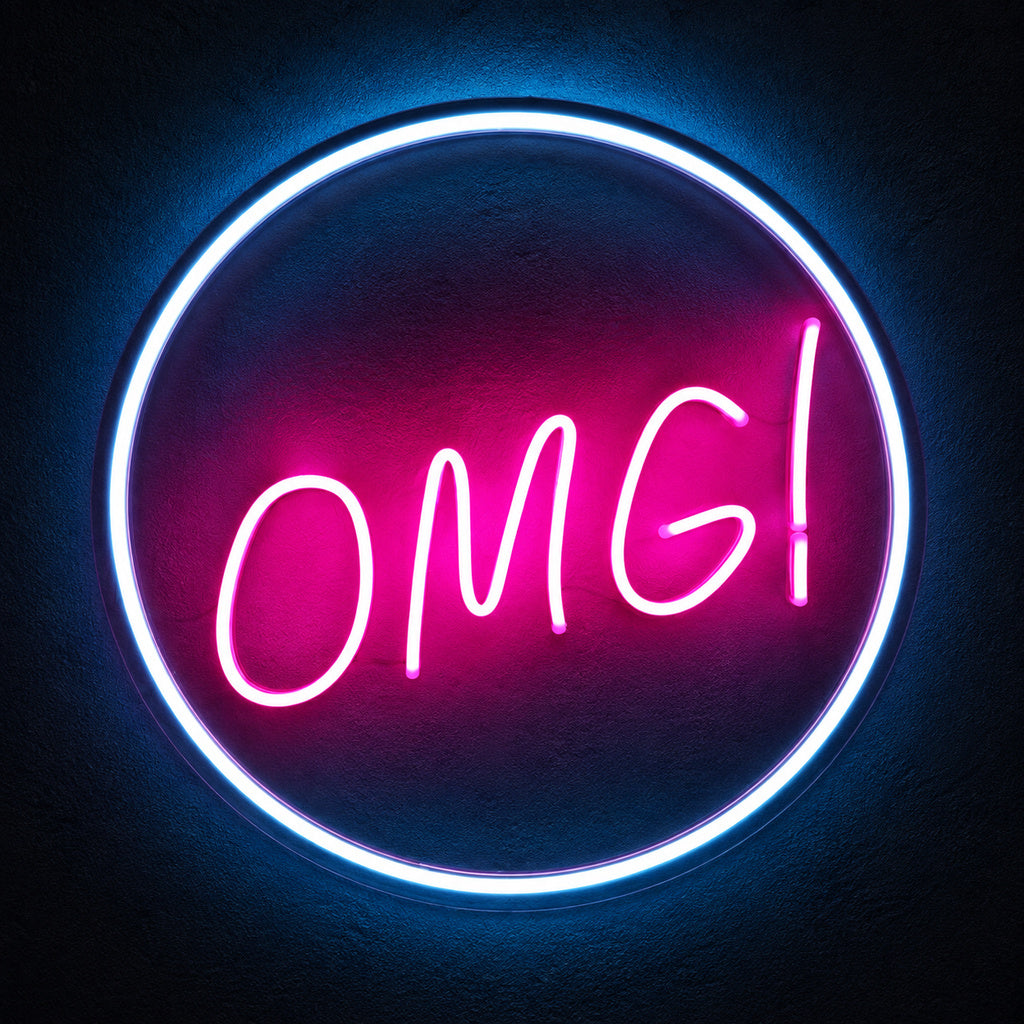OMG Pink Circular LED Neon Sign image 1