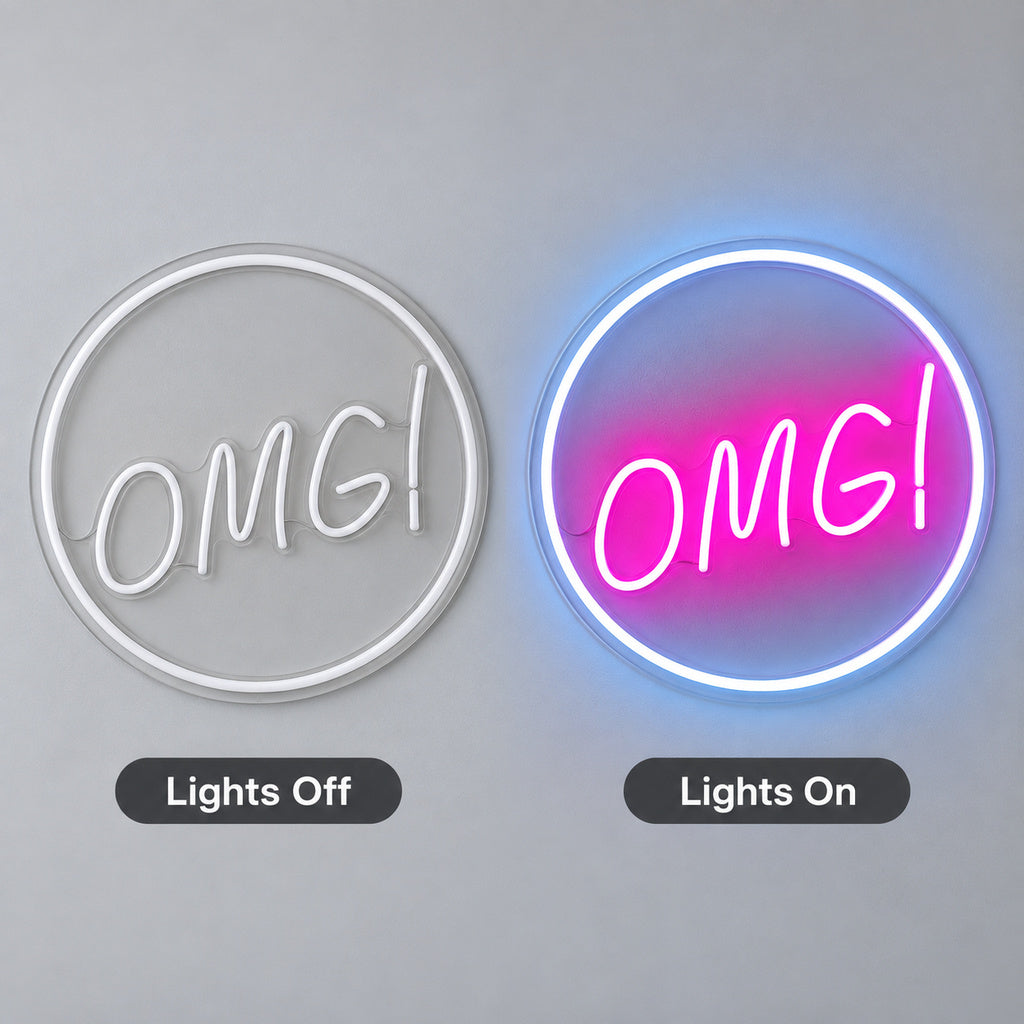 OMG Pink Circular LED Neon Sign image 3