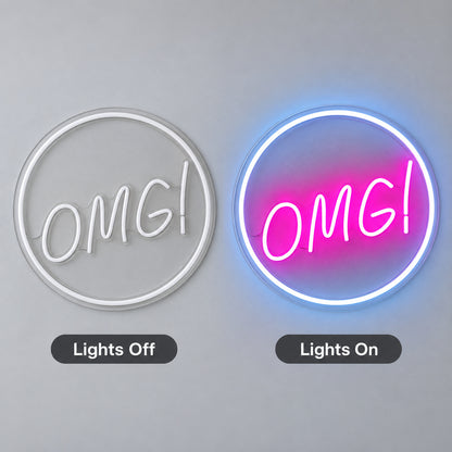 OMG Pink Circular LED Neon Sign image 3