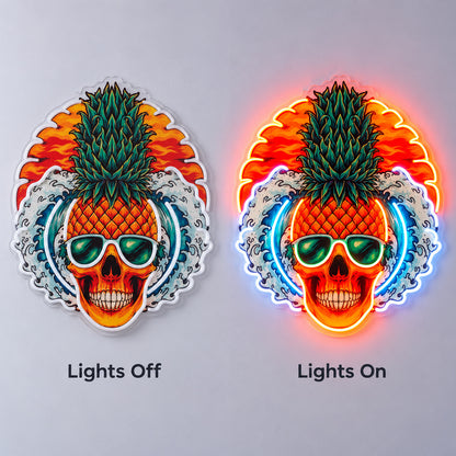 Pineapple Skull Sunglasses LED Neon Sign image 3
