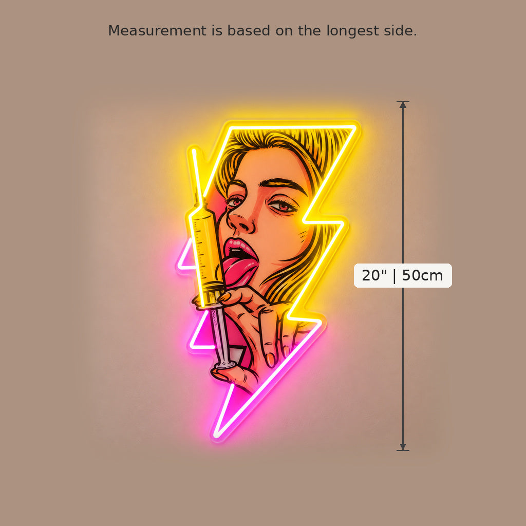 Pop Art Woman Lightning LED Neon Sign image 5