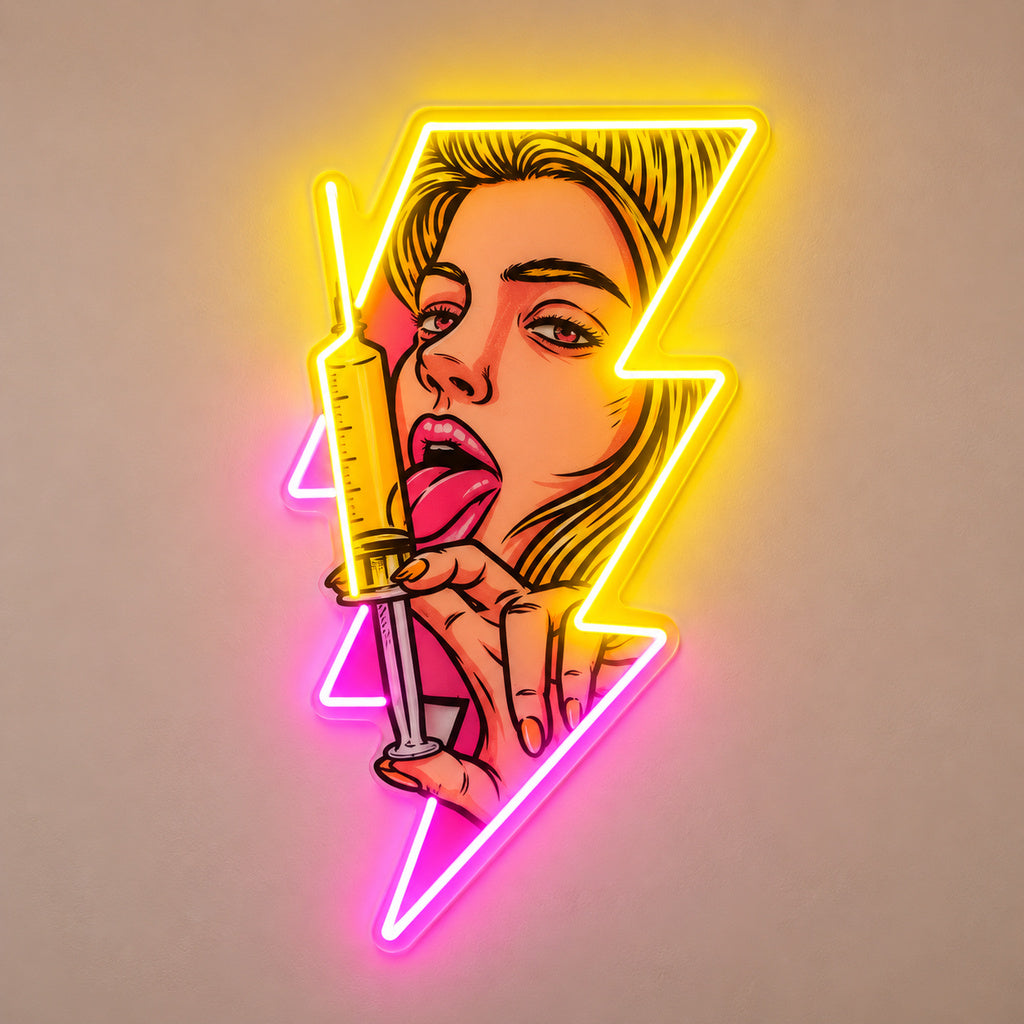 Pop Art Woman Lightning LED Neon Sign image 6