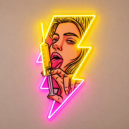 Pop Art Woman Lightning LED Neon Sign image 6