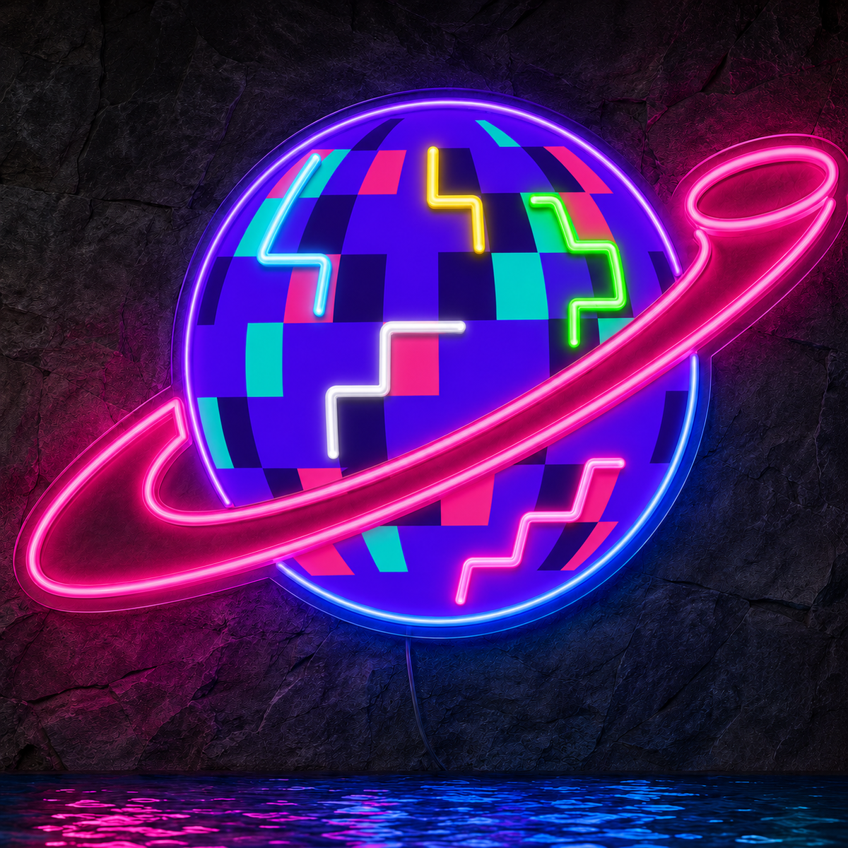 Planet Disco Home Bar Custom LED Neon Sign
