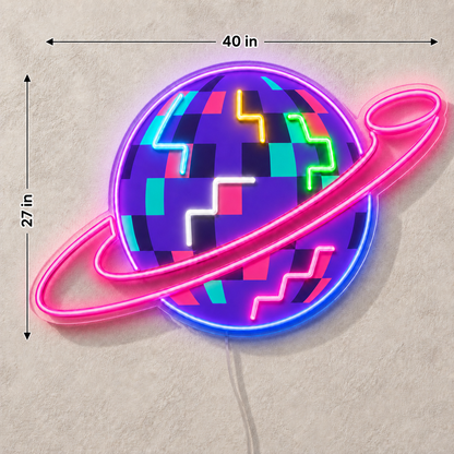 Planet Disco Home Bar Custom LED Neon Sign