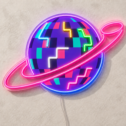 Planet Disco Home Bar Custom LED Neon Sign