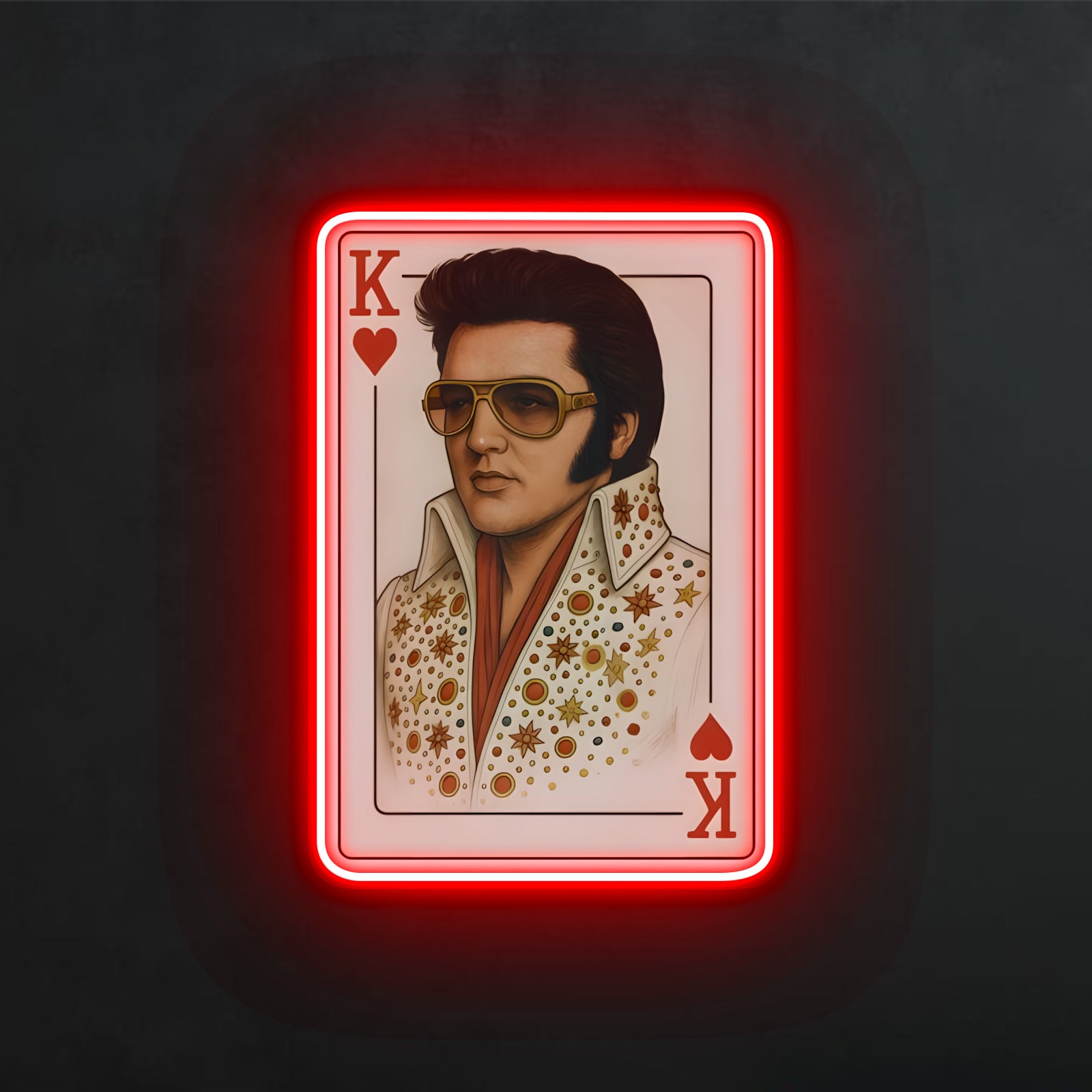 ShineNeon™ King of Hearts Poker Card LED Neon Sign - USB Power Vegas Wall Decor