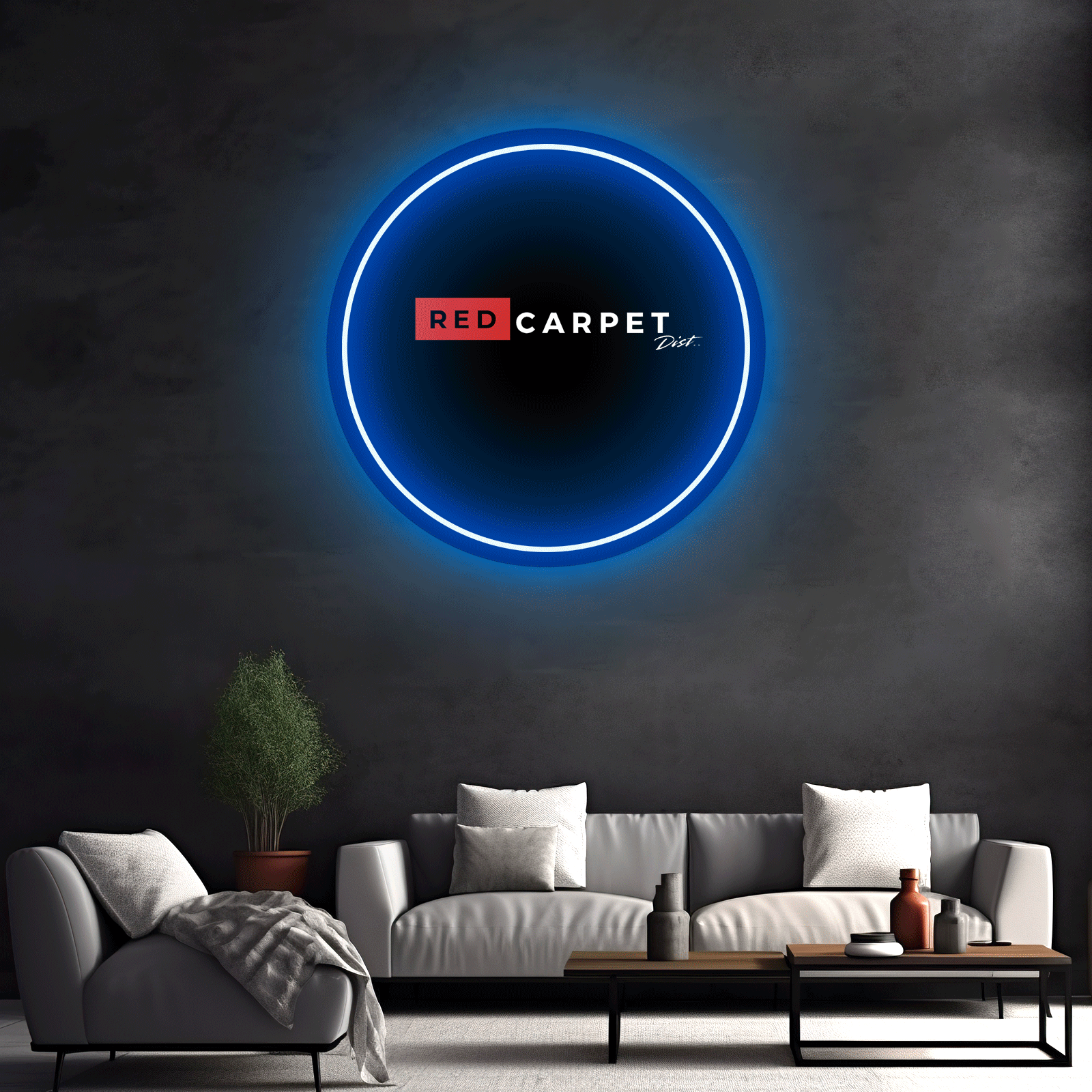 Red CARPET Custom Neon Sign - Custom LED neon sign front view