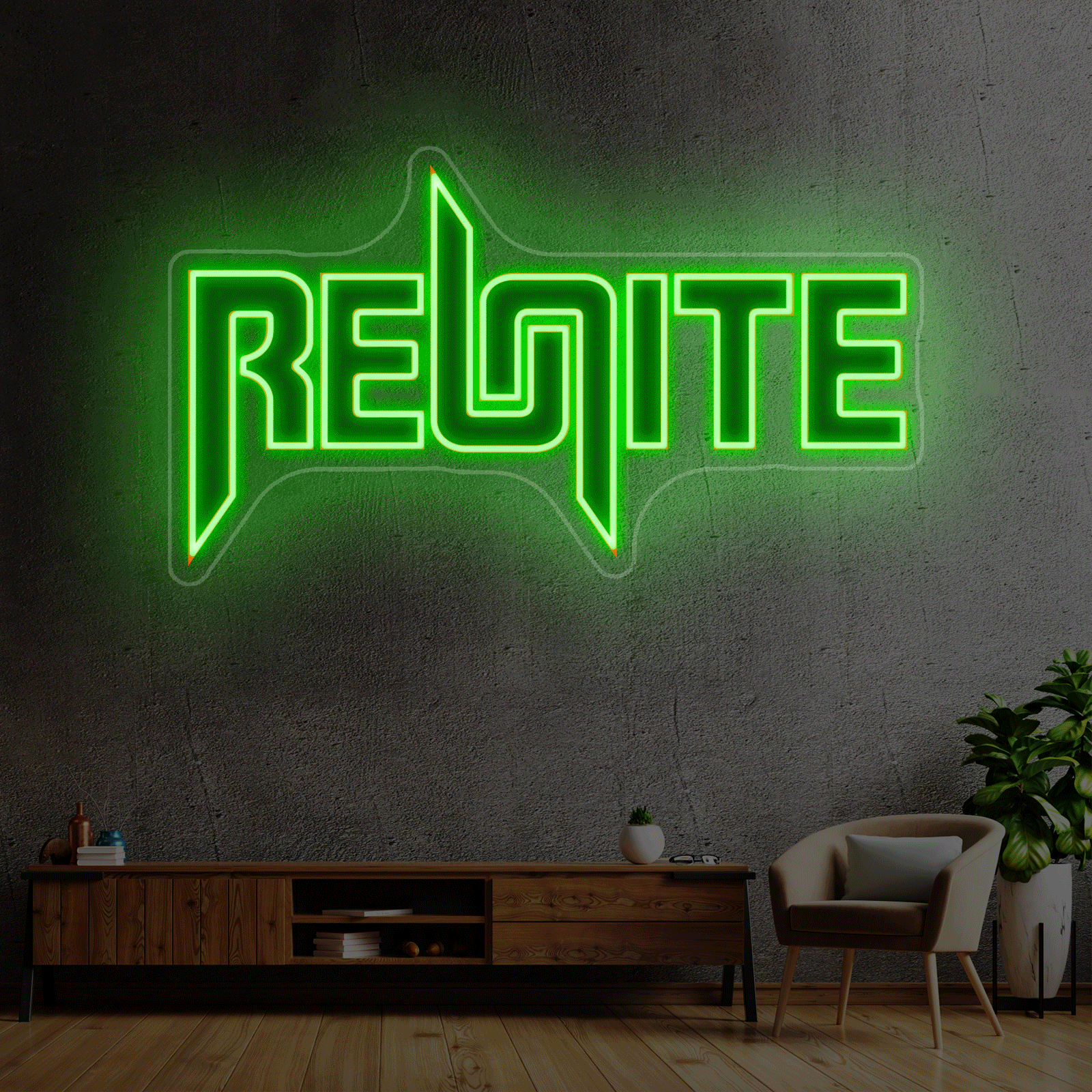 REITE Custom Neon Sign - Custom LED neon sign front view