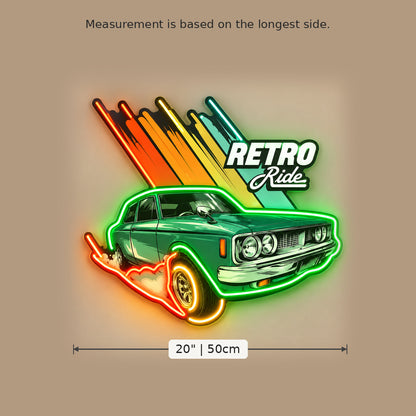Retro Ride Green Car LED Neon Sign image 5