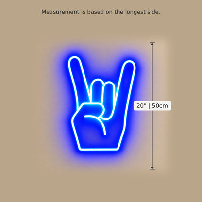 Rock On Hand Blue LED Neon Sign image 5