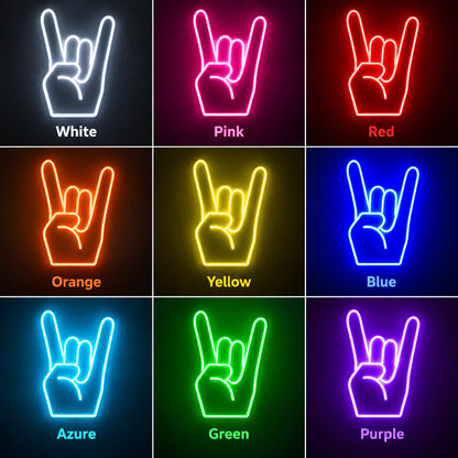 Rock On Hand Blue LED Neon Sign image 4