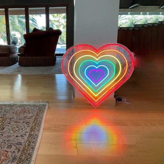 Rainbow Heart Neon Sign