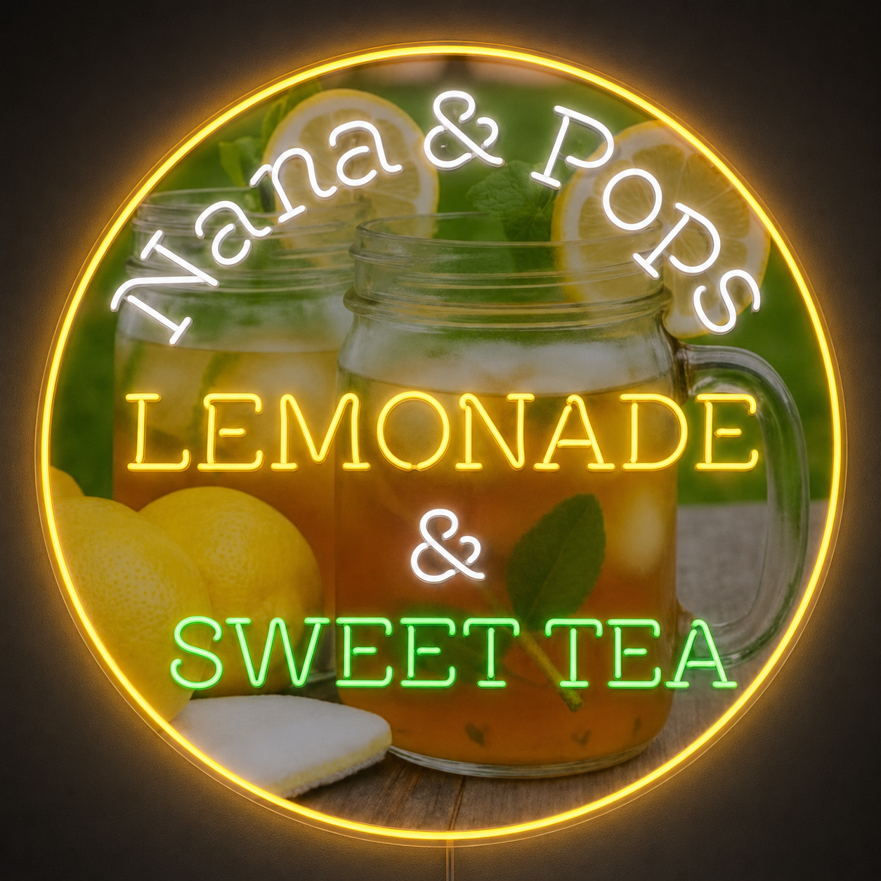 Nana & Pops Lemonade & Sweet Tea Custom LED Neon Sign