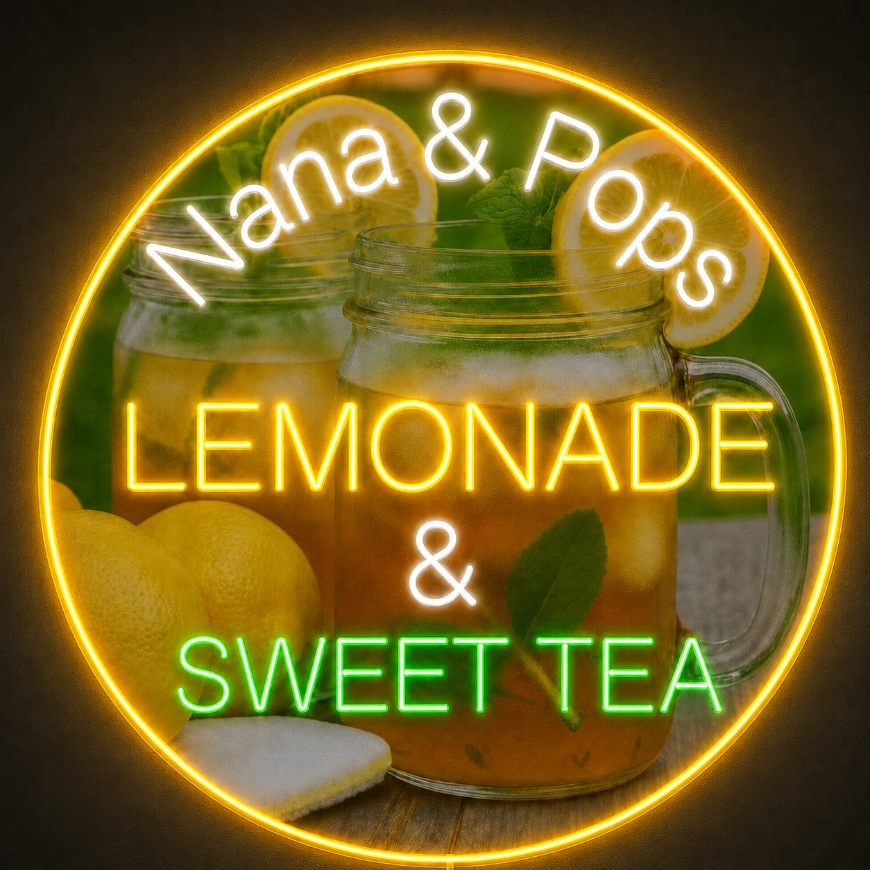 Nana & Pops Lemonade & Sweet Tea Custom LED Neon Sign