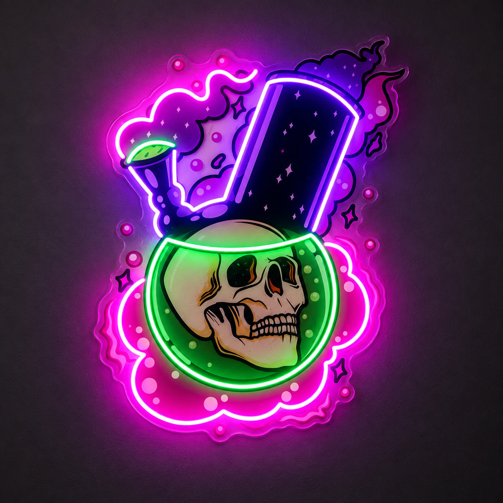 Skull Potion Bottle LED Neon Sign image 1