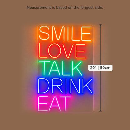 Smile Love Talk Drink Eat LED Neon Sign image 5