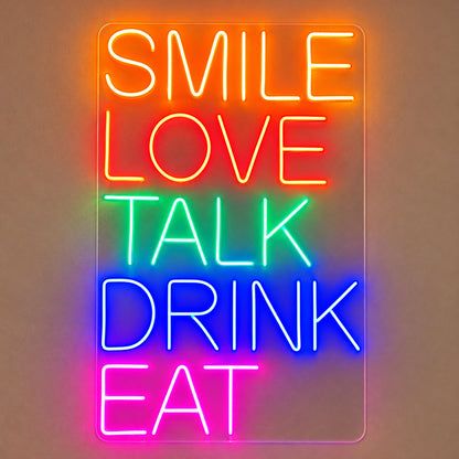 Smile Love Talk Drink Eat LED Neon Sign image 6