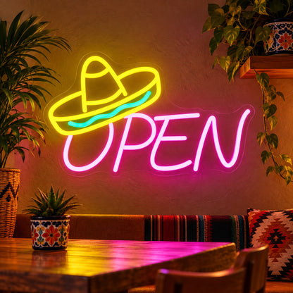 Sombrero Open LED Neon Sign image 2