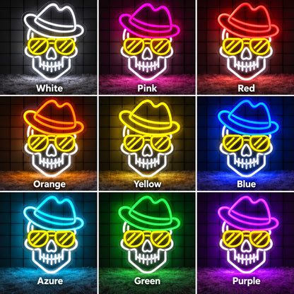 Sombrero Sunglasses Skull LED Neon Sign image 4
