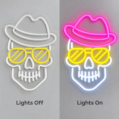 Sombrero Sunglasses Skull LED Neon Sign image 3