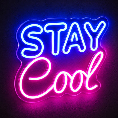 Stay Cool Blue Pink LED Neon Sign image 1