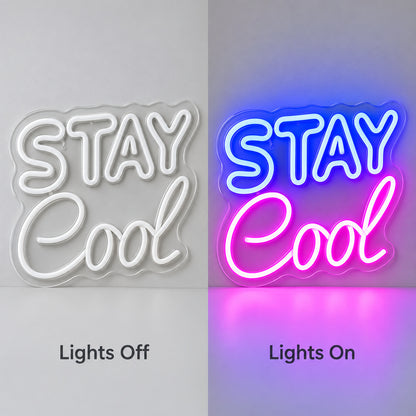 Stay Cool Blue Pink LED Neon Sign image 3