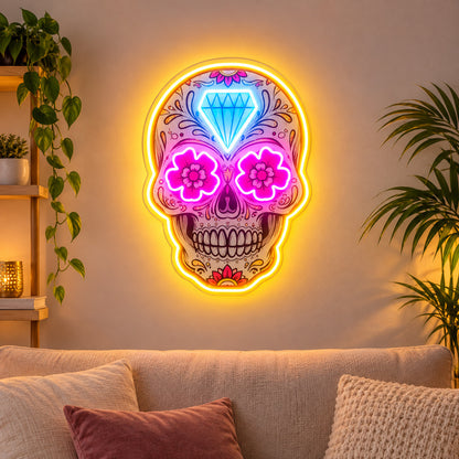 Sugar Skull Diamond LED Neon Sign image 2
