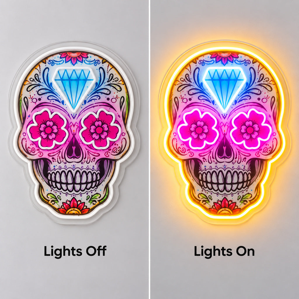 Sugar Skull Diamond LED Neon Sign image 3