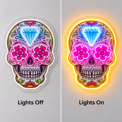Sugar Skull Diamond LED Neon Sign image 3