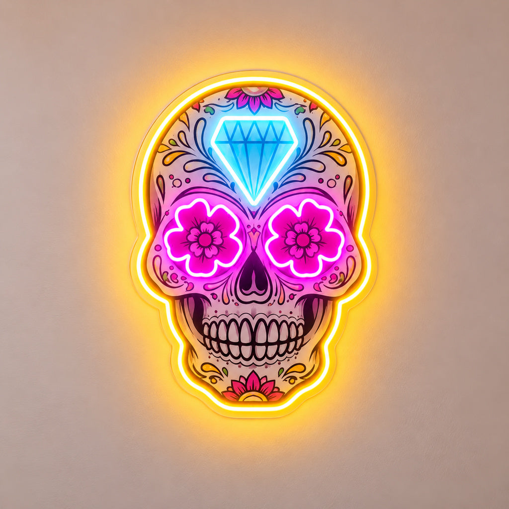 Sugar Skull Diamond LED Neon Sign image 6