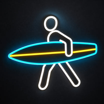 Surfer With Board LED Neon Sign image 1