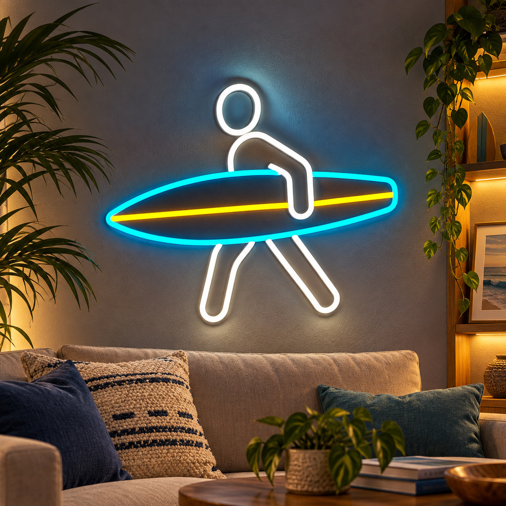 Surfer With Board LED Neon Sign image 2