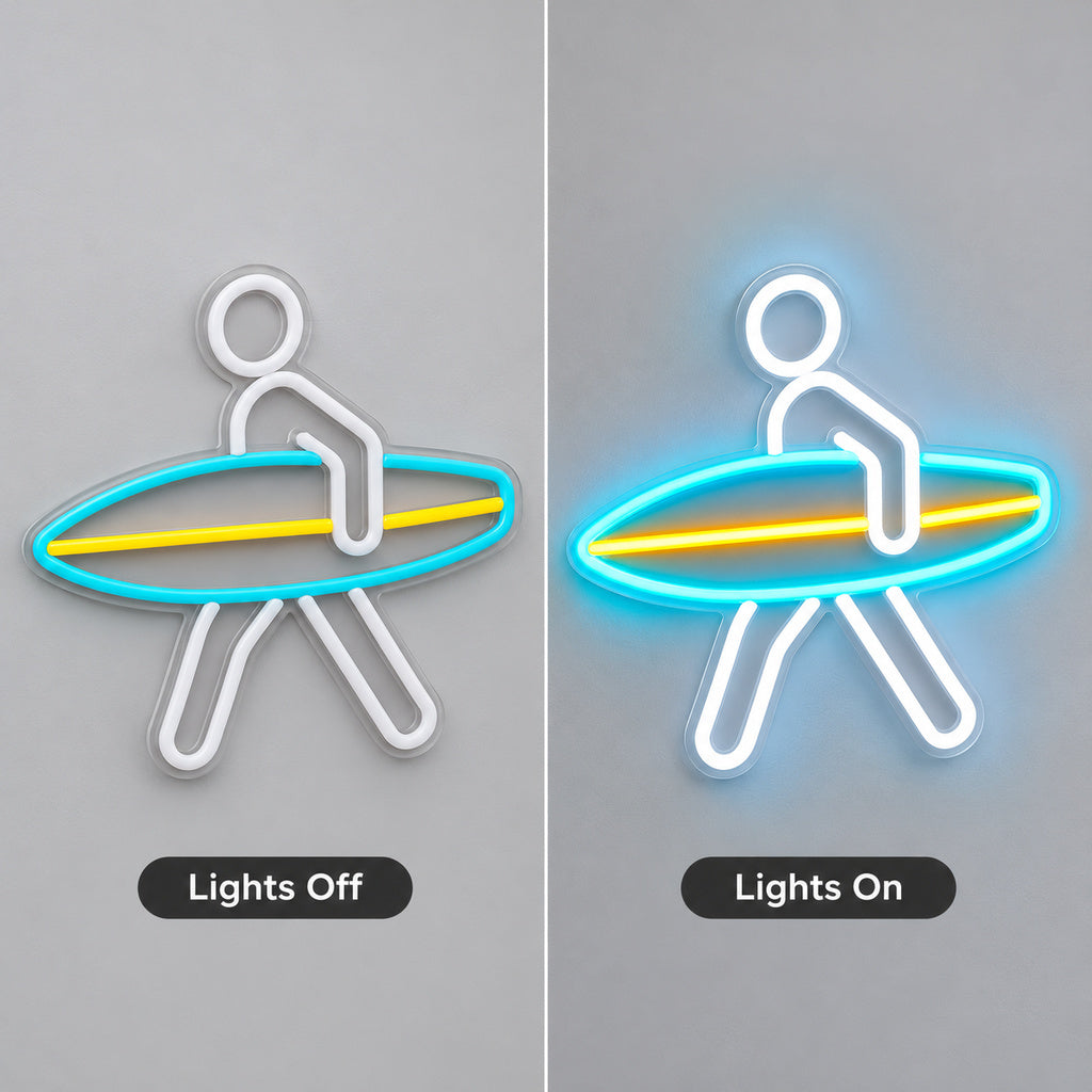 Surfer With Board LED Neon Sign image 3