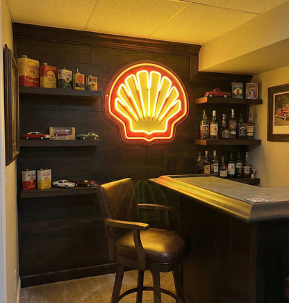 ShineNeon™ Retro Scallop Shell LED Neon Sign - Vintage Garage & Man Cave Wall Art